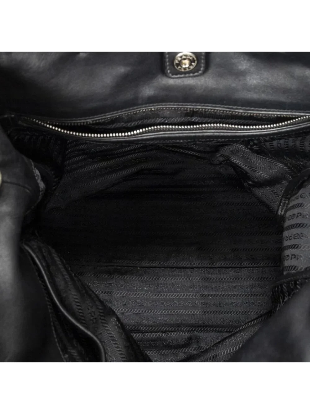 Prada Vertical Black Calfskin Leather Messenger Bag - Picture 9 of 10